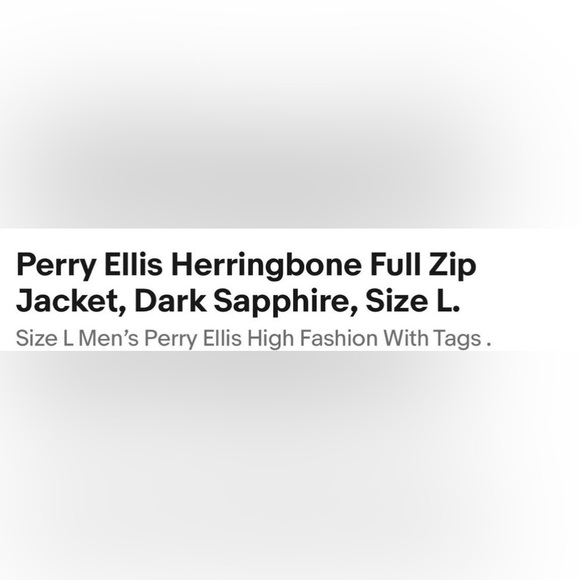 New Perry Ellis Jacket Designer With Tags Size Large. - Picture 4 of 11